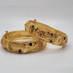 Gold Cuff bangle fashion Bracelet bollywood Hollywood